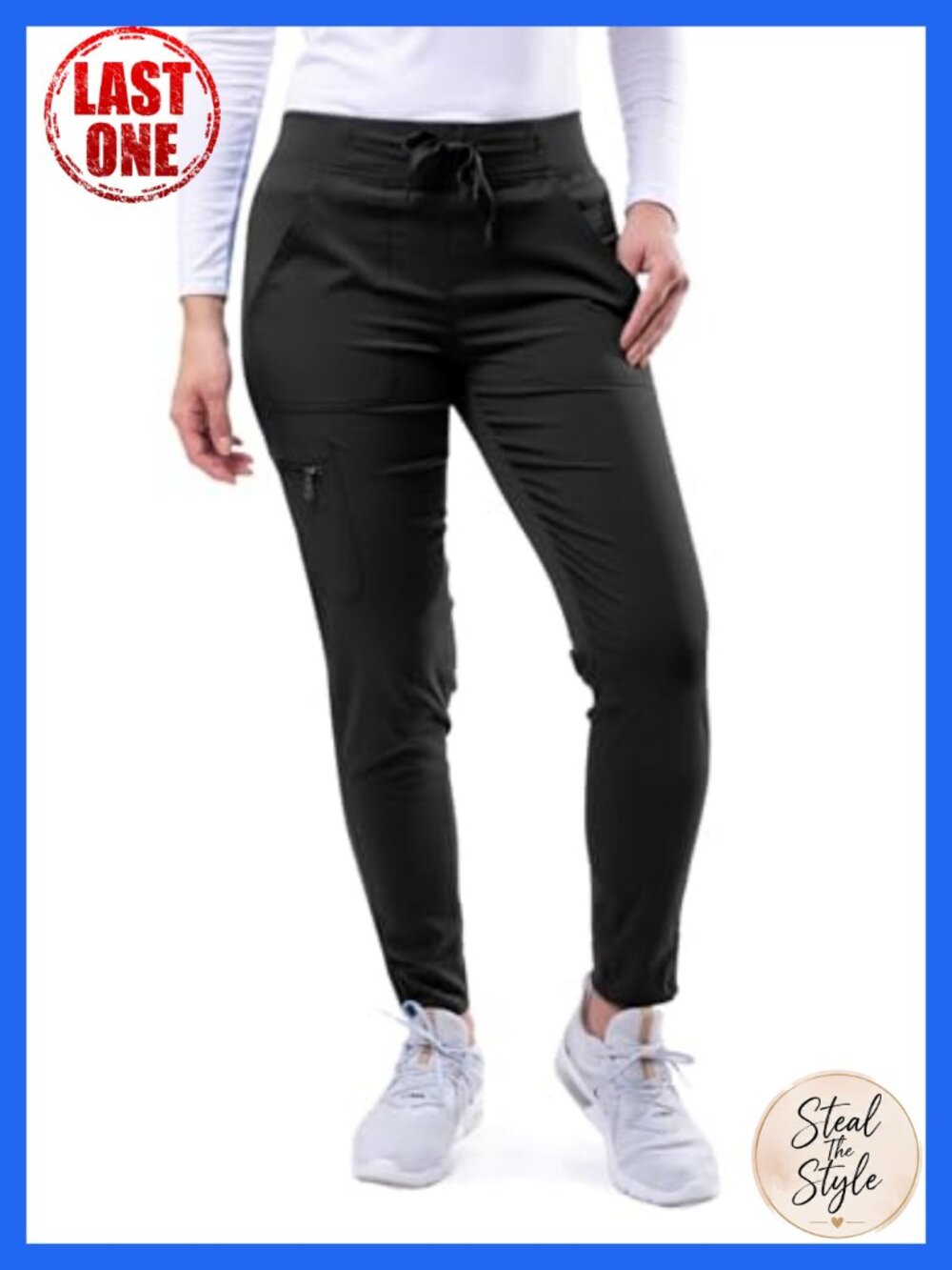 Yoga Jogger Scrub Pants Medical Nurse Dental Assistant Cuffed Ribbed Hem